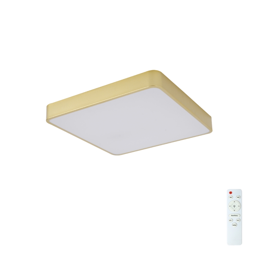 BRILAGI - Stmievateľné LED stropné svietidlo POOL SQUARE LED/48W/230V 3000-6000K 50x50 cm zlaté + diaľkové ovládanie