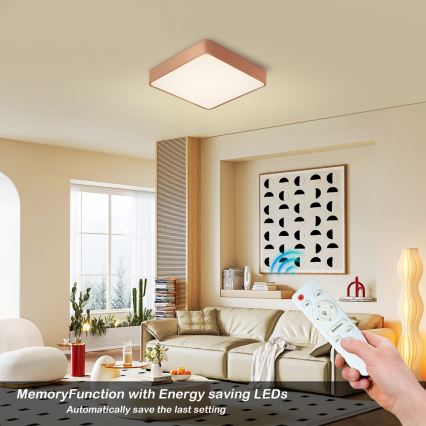 BRILAGI - LED stmievateľné stropné svietidlo POOL SQUARE LED/48W/230V 3000-6000K 50x50 cm bronzové + diaľkové ovládanie