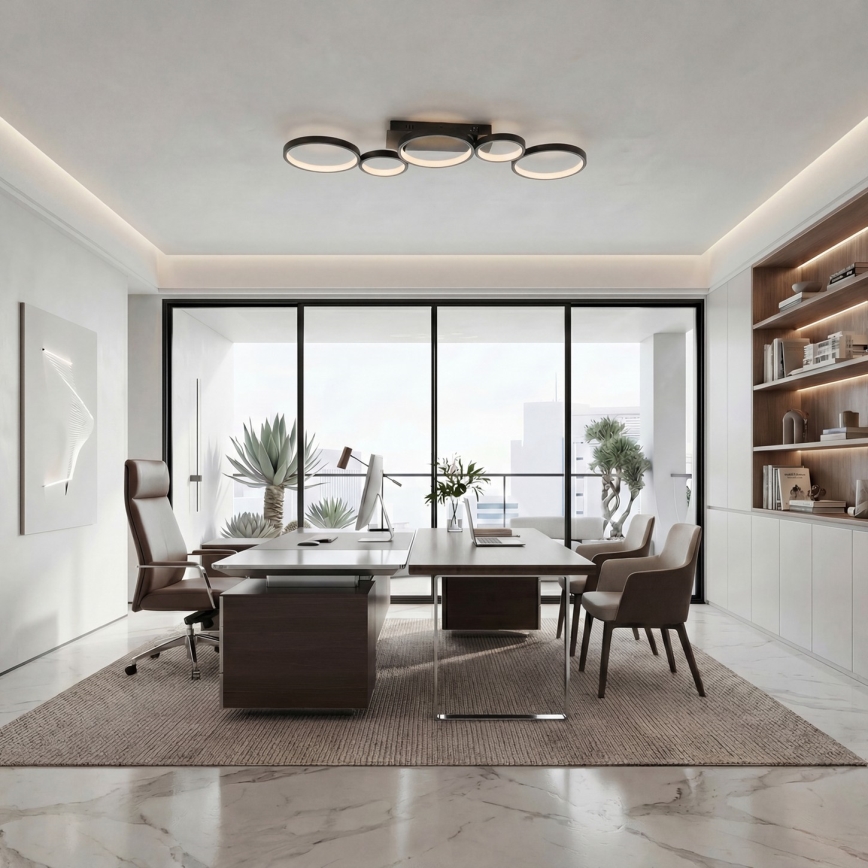 Brilagi - LED stmievateľné stropné svietidlo RINGO LED/34W/230V 3000-6000K 28x84 cm čierna + diaľkové ovládanie