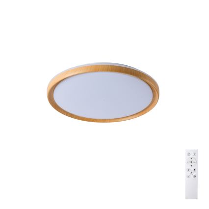 Brilagi - LED stmievateľné stropné svietidlo RIVO LED/72W/230V 3000-6000K dekor dreva pr. 50 cm + diaľkové ovládanie
