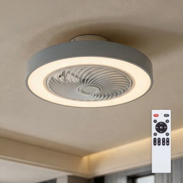 Brilagi - LED stmievateľné stropné svietidlo s ventilátorom LED/38W/230V 3000-6500K pr. 50 cm sivé + diaľkové ovládanie