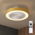 Brilagi - LED stmievateľné stropné svietidlo s ventilátorom LED/38W/230V 3000-6500K priemer 50 cm zlaté + diaľkové ovládanie