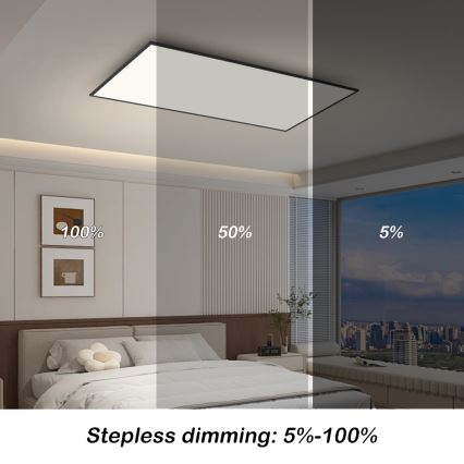 Brilagi - LED stmievateľné stropné svietidlo SLIMFRAME LED/80W/230V 120x60 cm 3000-6000K čierna + diaľkové ovládanie