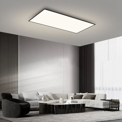 Brilagi - LED stmievateľné stropné svietidlo SLIMFRAME LED/80W/230V 120x60 cm 3000-6000K čierne + diaľkové ovládanie