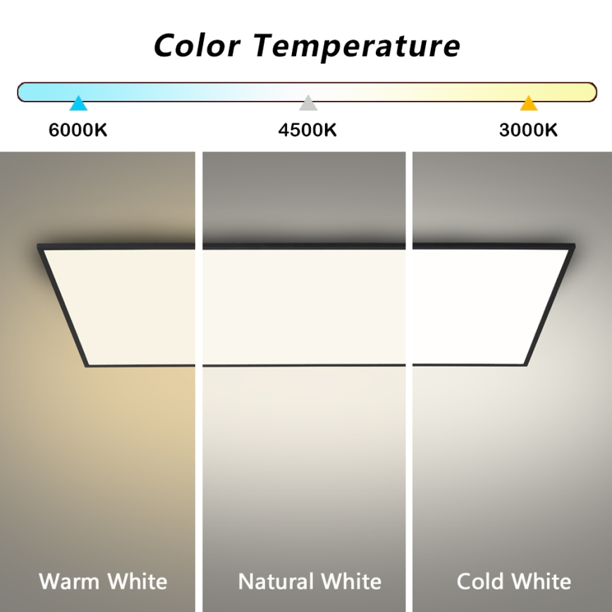 Brilagi - LED stmievateľné stropné svietidlo SLIMFRAME LED/80W/230V 120x60 cm 3000-6000K čierne + diaľkové ovládanie