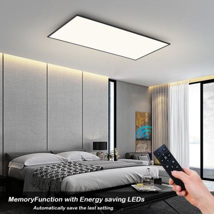 Brilagi - LED stmievateľné stropné svietidlo SLIMFRAME LED/80W/230V 120x60 cm 3000-6000K čierne + diaľkové ovládanie