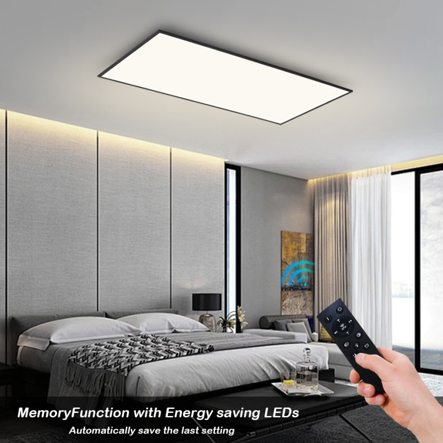Brilagi - LED stmievateľné stropné svietidlo SLIMFRAME LED/80W/230V 120x60 cm 3000-6000K čierne + diaľkové ovládanie