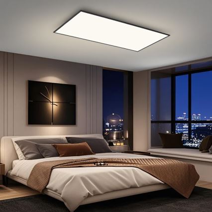 Brilagi - LED stmievateľné stropné svietidlo SLIMFRAME LED/80W/230V 120x60 cm 3000-6000K čierne + diaľkové ovládanie