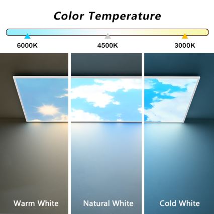 Brilagi - LED stmievateľné stropné svietidlo SLIMFRAME SKY LED/80W/230V 120x60 cm 3000-6000K strieborná/modrá + diaľkové ovládanie