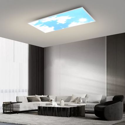Brilagi - LED stmievateľné stropné svietidlo SLIMFRAME SKY LED/80W/230V 120x60 cm 3000-6000K strieborná/modrá + diaľkové ovládanie