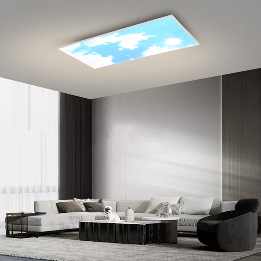 Brilagi - LED stmievateľné stropné svietidlo SLIMFRAME SKY LED/80W/230V 120x60 cm 3000-6000K strieborná/modrá + diaľkové ovládanie