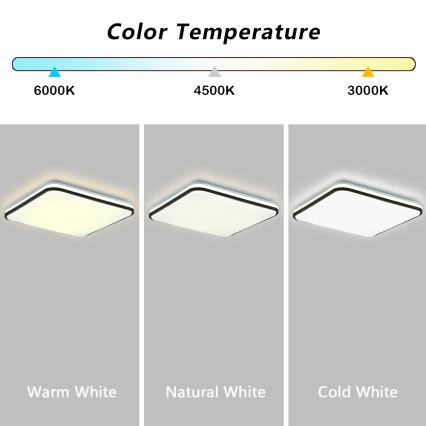 Brilagi - SMART stmievané stropné LED svietidlo LED/24W/230V 43x43 cm 3000-6000K Wi-Fi Tuya Beacon + diaľkové ovládanie