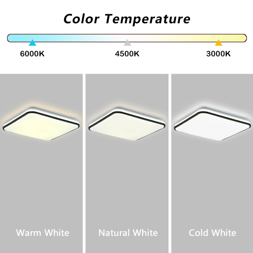 Brilagi - SMART stmievané stropné LED svietidlo LED/24W/230V 43x43 cm 3000-6000K Wi-Fi Tuya Beacon + diaľkové ovládanie