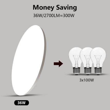Brilagi - LED stmievateľné stropné svietidlo SMART LED/36W/230V pr. 48 cm 2700-6500K Wi-Fi Tuya + diaľkové ovládanie