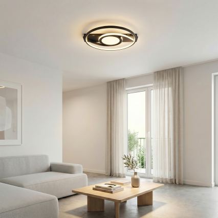 Brilagi - LED stmievateľné stropné svietidlo TWIRL LED/38W/230V 3000-6000K čierne + diaľkové ovládanie