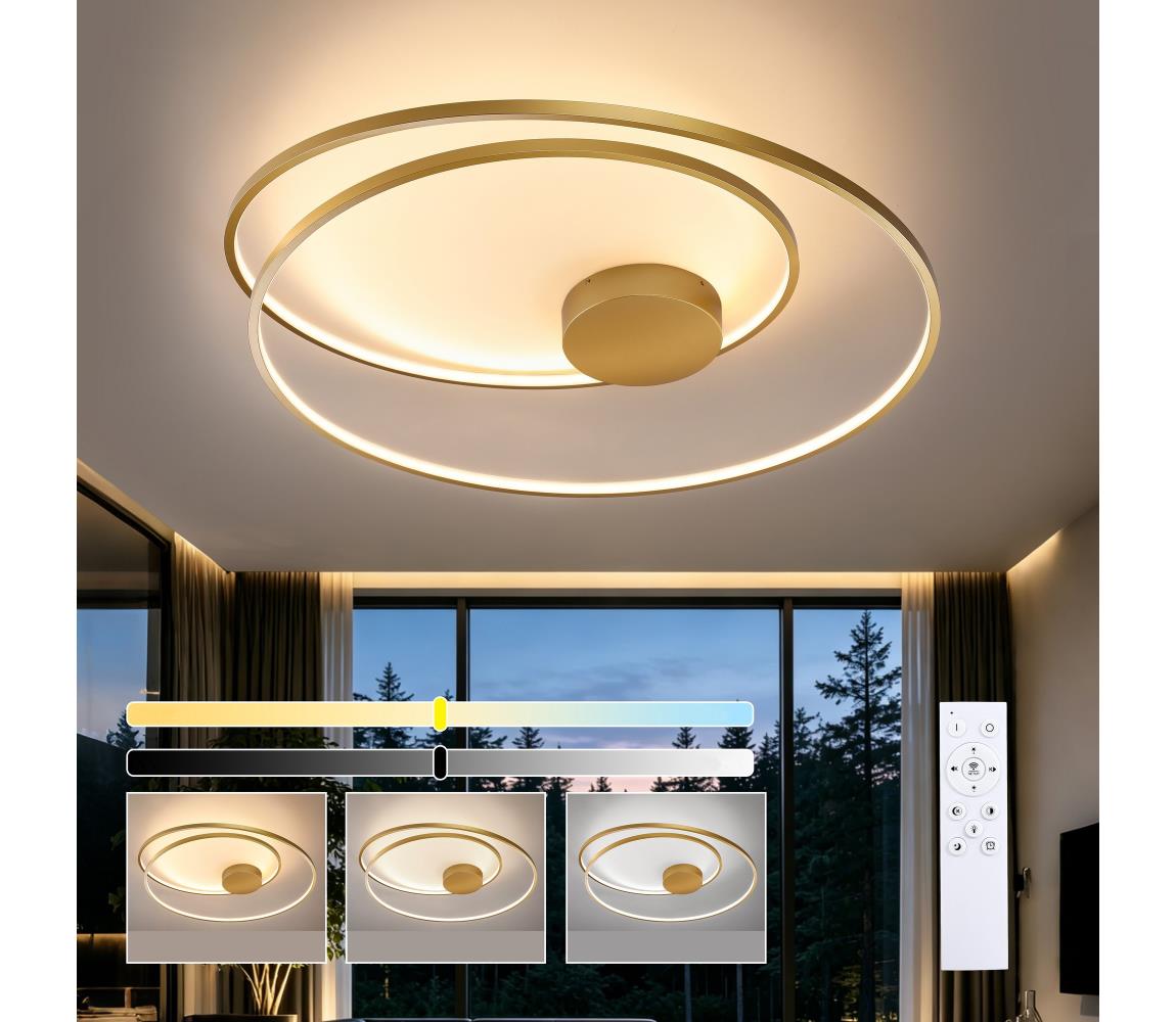 Brilagi-LED Stmievateľné stropné svietidlo TWISTER LED/105W/230V pr. 100 cm zlaté+DO BRI496