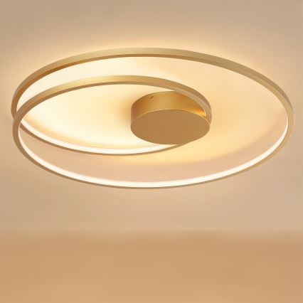 Brilagi - LED stmievateľné stropné svietidlo TWISTER LED/105W/230V 3000-6000K pr. 100 cm zlatá + diaľkové ovládanie