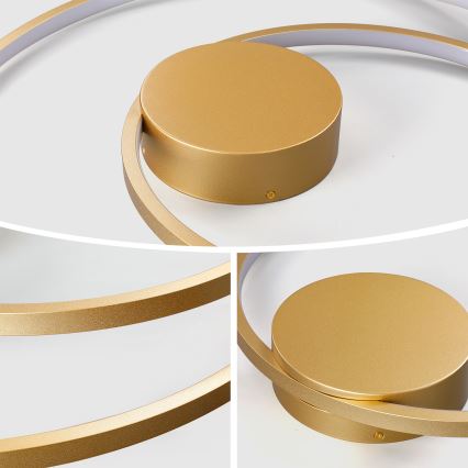 Brilagi - LED stmievateľné stropné svietidlo TWISTER LED/105W/230V 3000-6000K pr. 100 cm zlatá + diaľkové ovládanie