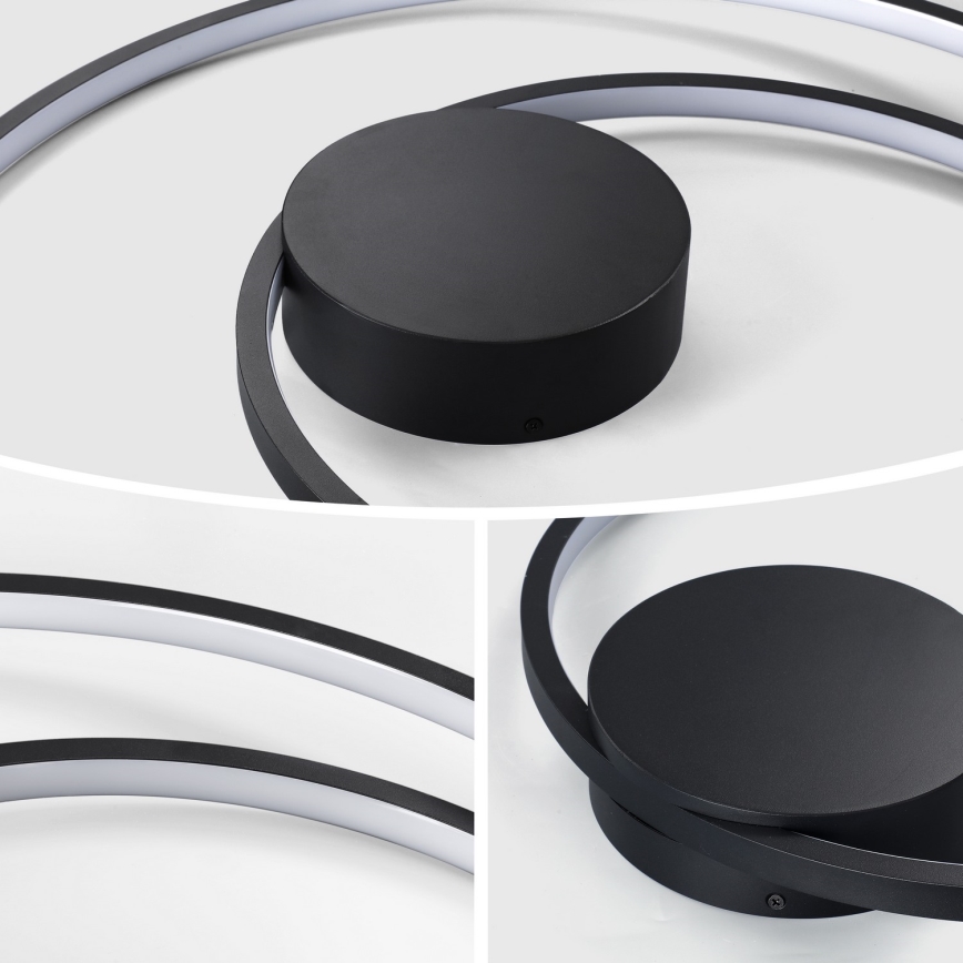 Brilagi - LED stmievateľné stropné svietidlo TWISTER LED/48W/230V 3000-6000K pr. 50 cm čierne + diaľkové ovládanie