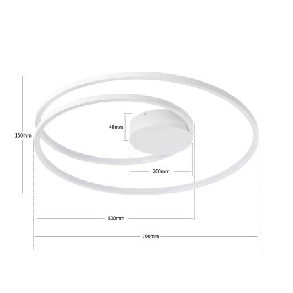 Brilagi - LED Stmievateľné stropné svietidlo TWISTER LED/75W/230V 3000-6000K pr. 70 cm biela + diaľkové ovládanie