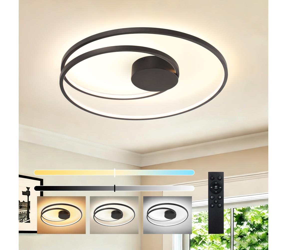 Brilagi- LED stmievateľné stropné svietidlo TWISTER LED/75W/230V pr. 70 cm čierna +DO BRI490