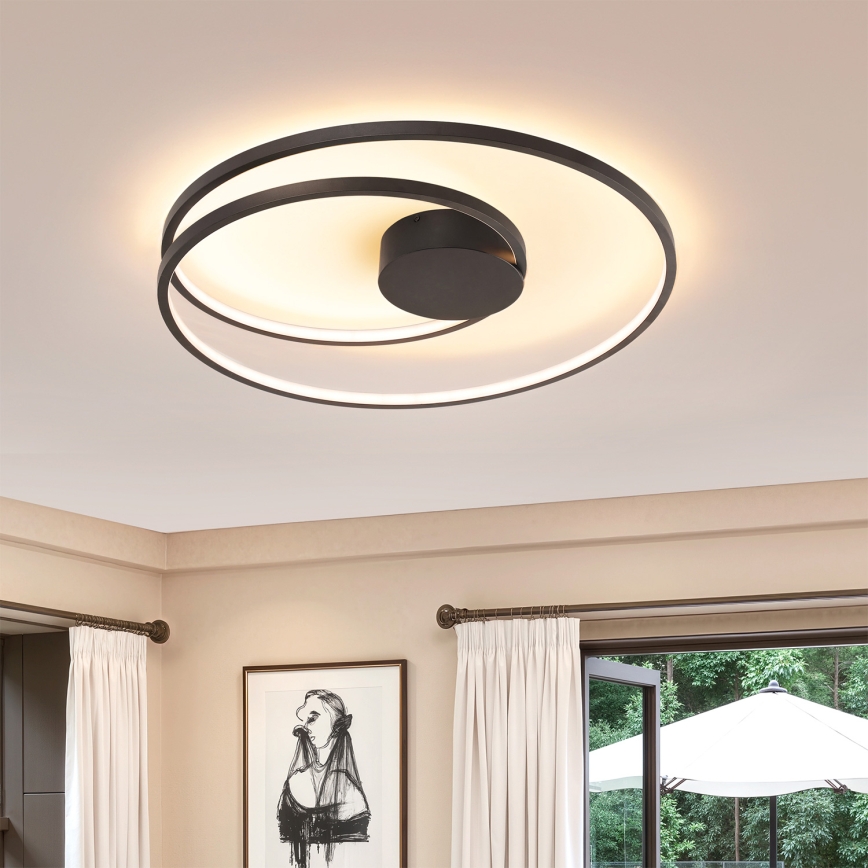 Brilagi - LED Stmievateľné stropné svietidlo TWISTER LED/75W/230V 3000-6000K pr. 70 cm čierna + diaľkové ovládanie