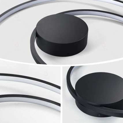 Brilagi - LED Stmievateľné stropné svietidlo TWISTER LED/75W/230V 3000-6000K pr. 70 cm čierna + diaľkové ovládanie