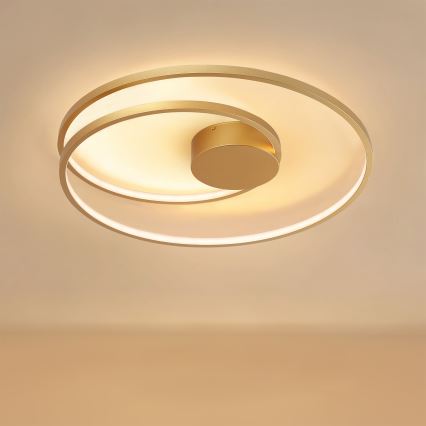 Brilagi - LED stmievateľné stropné svietidlo TWISTER LED/75W/230V 3000-6000K pr. 70 cm zlatá + diaľkové ovládanie