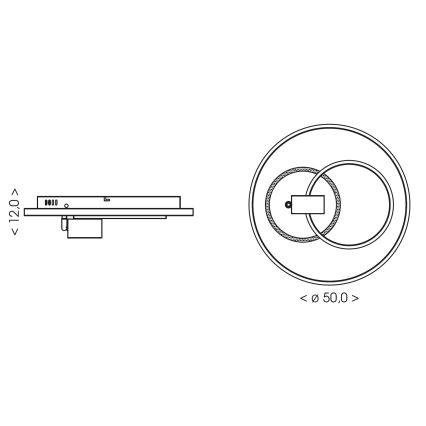 Brilagi - LED stmievateľné stropné svietidlo UNITY LED/60W/230V + 1xGU10/3W 3000-6000K priemer 50 cm biela/čierna + diaľkové ovládanie
