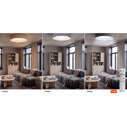 Brilagi - LED stmievateľné stropné svietidlo VELVET SMARTIX STARS LED/24W/230V 3000-6000K pr. 45 cm sivá Wi-Fi Tuya Beacon + diaľkové ovládanie
