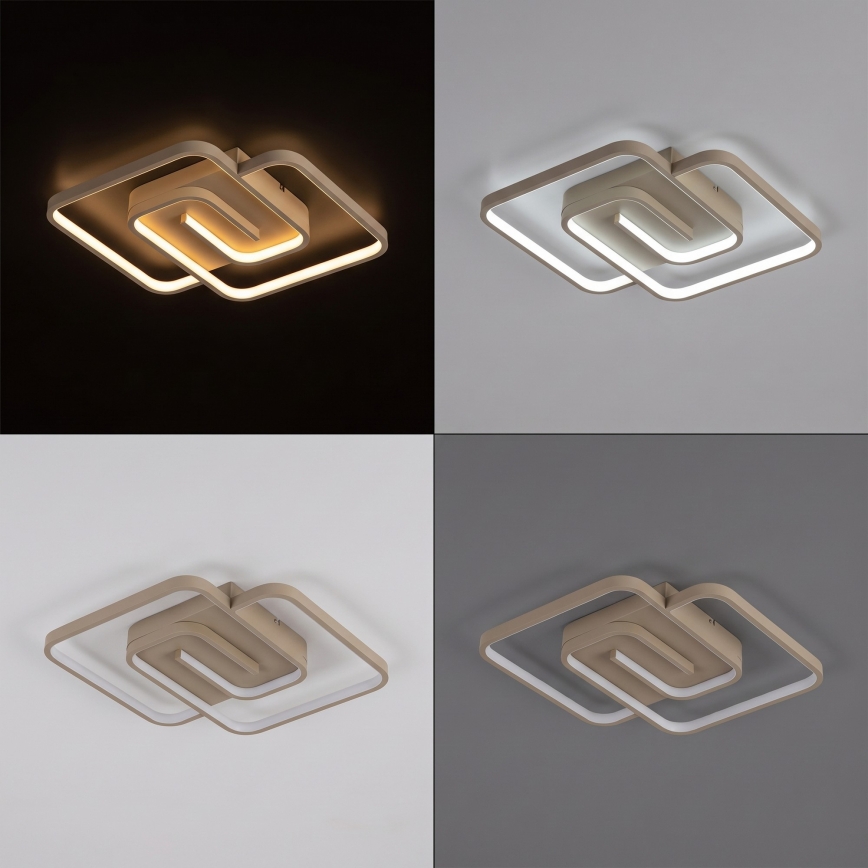 BRILAGI - LED stmievateľné stropné svietidlo VELO LED/64W/230V 3000-6500K 48x48 cm béžová + diaľkové ovládanie