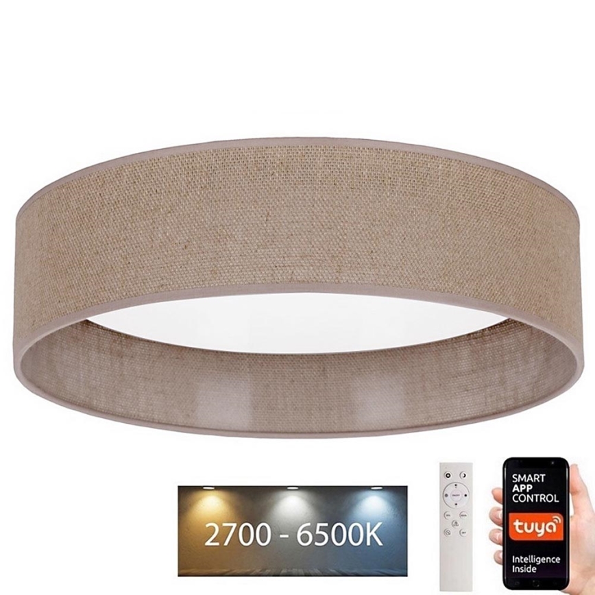 Brilagi - LED Stmievateľné stropné svietidlo VELVET SMART LED/24W/230V pr. 45 cm 2700-6500K Wi-Fi Tuya hnedá + diaľkové ovládanie