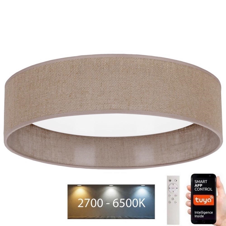 Brilagi - LED Stmievateľné stropné svietidlo VELVET SMART LED/36W/230V pr. 55 cm 2700-6500K Wi-Fi Tuya hnedá + diaľkové ovládanie