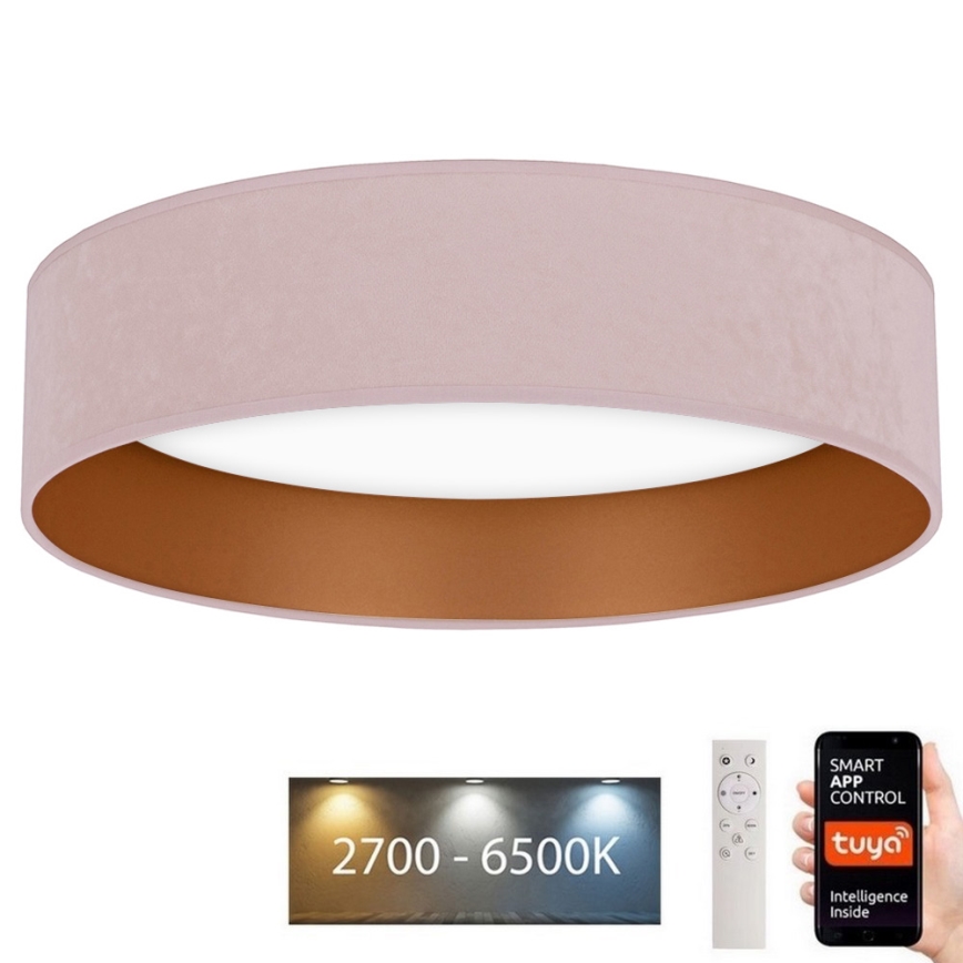 Brilagi - LED Stmievateľné stropné svietidlo VELVET SMART LED/36W/230V pr. 55 cm 2700-6500K Wi-Fi Tuya ružová/zlatá + diaľkové ovládanie