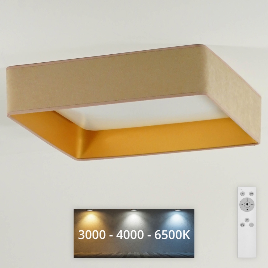 Brilagi - LED Stmievateľné stropné svietidlo VELVET SQUARE LED/24W/230V 3000/4000/6500K + diaľkové ovládanie béžová