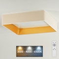 Brilagi - LED Stmievateľné stropné svietidlo VELVET SQUARE LED/24W/230V 3000/4000/6500K + diaľkové ovládanie krémová