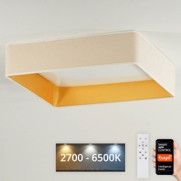 Brilagi - LED stmievateľné stropné svietidlo VELVET SQUARE SMART LED/36W/230V 60x60 cm 2700-6500K Wi-Fi Tuya + diaľkové ovládanie krémové