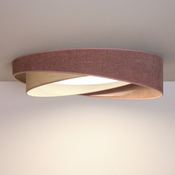 BRILAGI - LED Stmievateľné stropné svietidlo VELVET TWIST LED/36W/230V 3000-6000K pr. 65 cm Wi-Fi Tuya Beacon ružová/krémová + diaľkové ovládanie