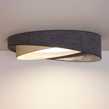 BRILAGI - LED stmievateľné stropné svietidlo VELVET TWIST LED/36W/230V 3000-6000K pr. 65 cm Wi-Fi Tuya Beacon sivá/krémová + diaľkové ovládanie