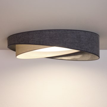 BRILAGI - LED stmievateľné stropné svietidlo VELVET TWIST LED/36W/230V 3000-6000K priemer 65 cm Wi-Fi Tuya Beacon sivá/krémová + diaľkové ovládanie