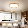 Brilagi - LED stmievateľné stropné svietidlo WOODROUND LED/30W/230V 3000-6000K priemer 40 cm drevo CRI 90 + diaľkové ovládanie