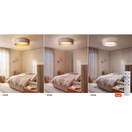 Brilagi - LED stmievateľné stropné svietidlo VELVET SMARTIX STARS LED/24W/230V 3000-6000K priemer 45 cm krémová/zlatá Wi-Fi Tuya Beacon + diaľkové ovládanie