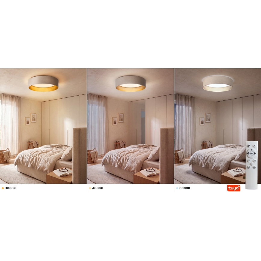Brilagi - LED stmievateľné stropné svietidlo VELVET SMARTIX STARS LED/24W/230V 3000-6000K priemer 45 cm krémová/zlatá Wi-Fi Tuya Beacon + diaľkové ovládanie