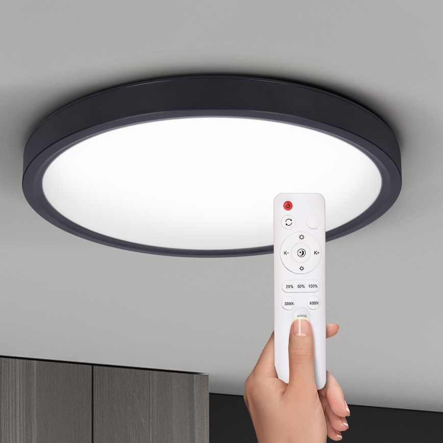 Brilagi - LED Stmievateľné stropné svietidlo ESTELA LED/48W/230V 3000-6500K ø 40 cm čierna + diaľkové ovládanie
