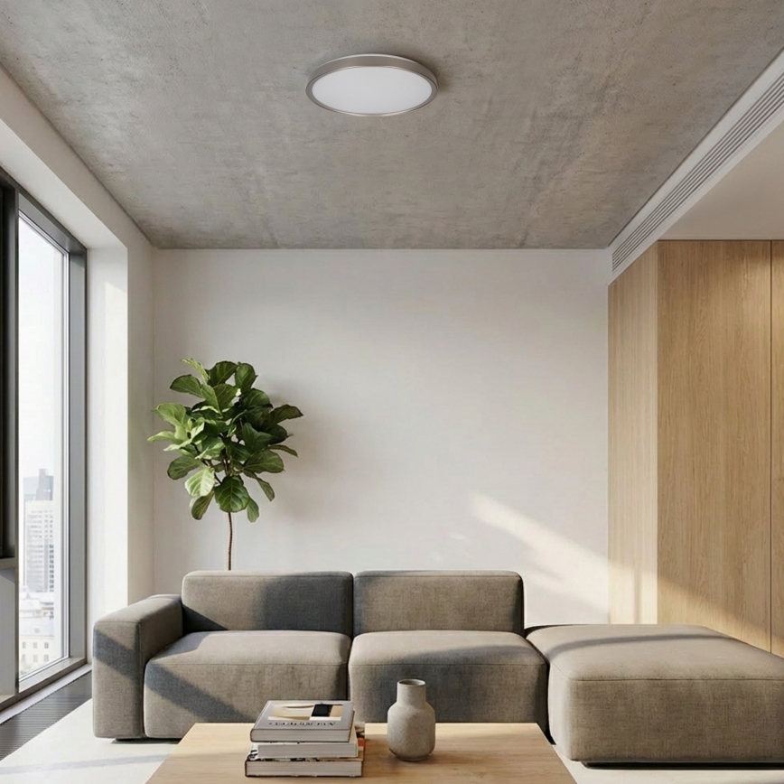 Brilagi - LED stmievateľné stropné svietidlo FANCIA LED/48W/230V 3000-6500K priemer 39 cm strieborné + diaľkové ovládanie