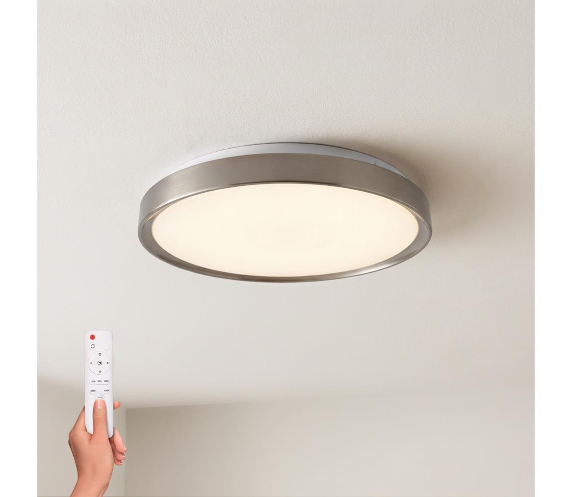 Brilagi-LED Stmievateľné svietidlo FANCIA LED/48W/230V 3000–6500K, priemer 39 cm, strieborné + diaľkové ovládanie WO800-OEM36-40