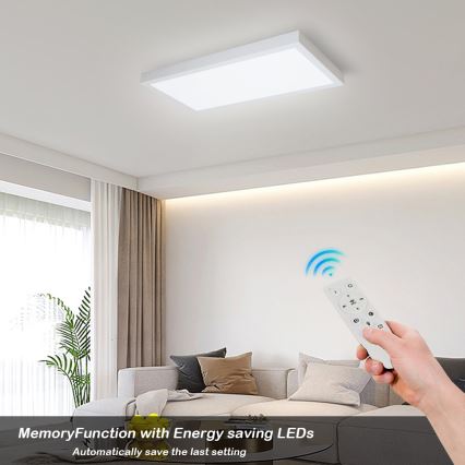 Brilagi - LED Stmievateľné kúpeľňové stropné svietidlo FRAME SMART LED/30W/230V 30x60 cm 3000-6000K IP44 biela + diaľkové ovládanie