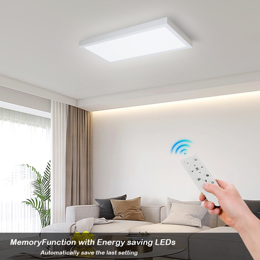 Brilagi - LED Stmievateľné kúpeľňové stropné svietidlo FRAME SMART LED/30W/230V 30x60 cm 3000-6000K IP44 biela + diaľkové ovládanie