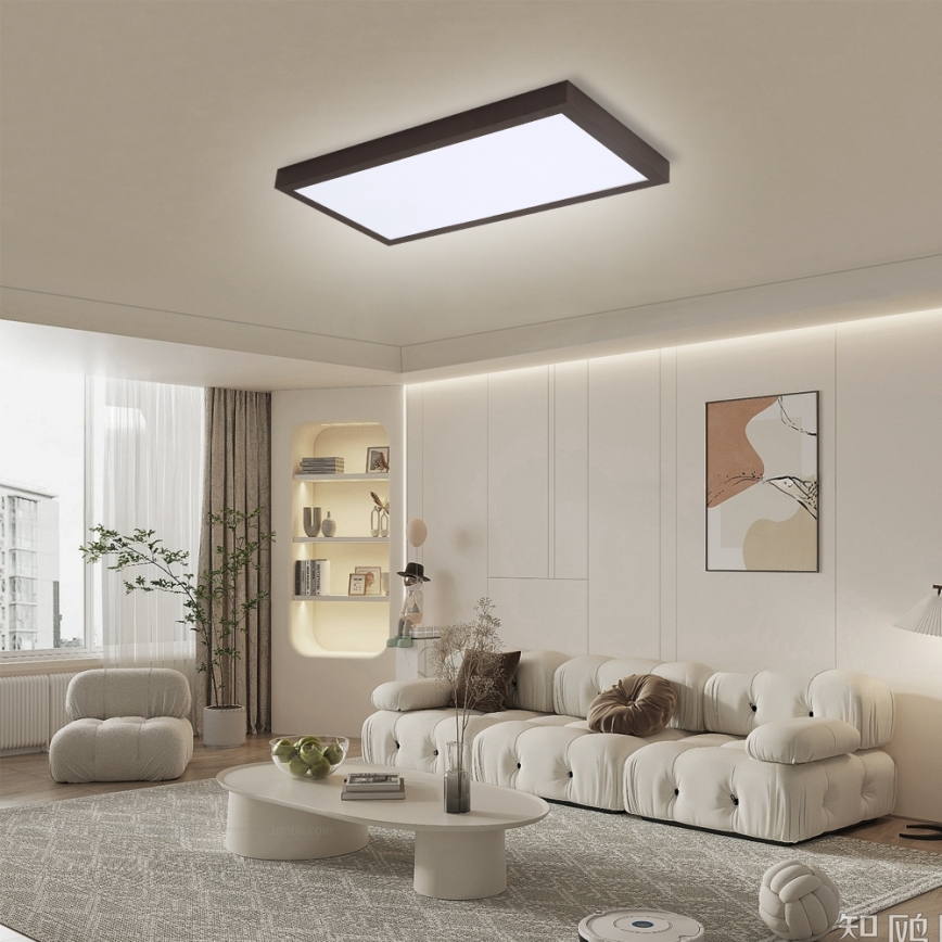 Brilagi - LED Stmievateľné kúpeľňové stropné svietidlo FRAME SMART LED/30W/230V 30x60 cm 3000-6000K  IP44 čierna  + diaľkové ovládanie