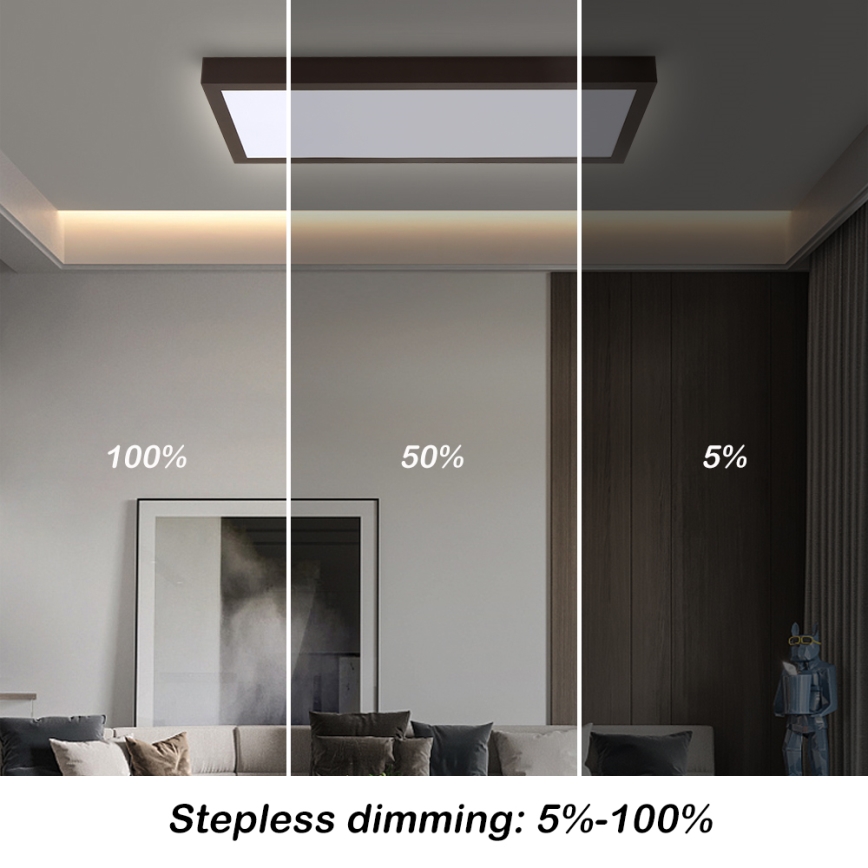 Brilagi - LED Stmievateľné kúpeľňové stropné svietidlo FRAME SMART LED/30W/230V 30x60 cm 3000-6000K  IP44 čierna  + diaľkové ovládanie